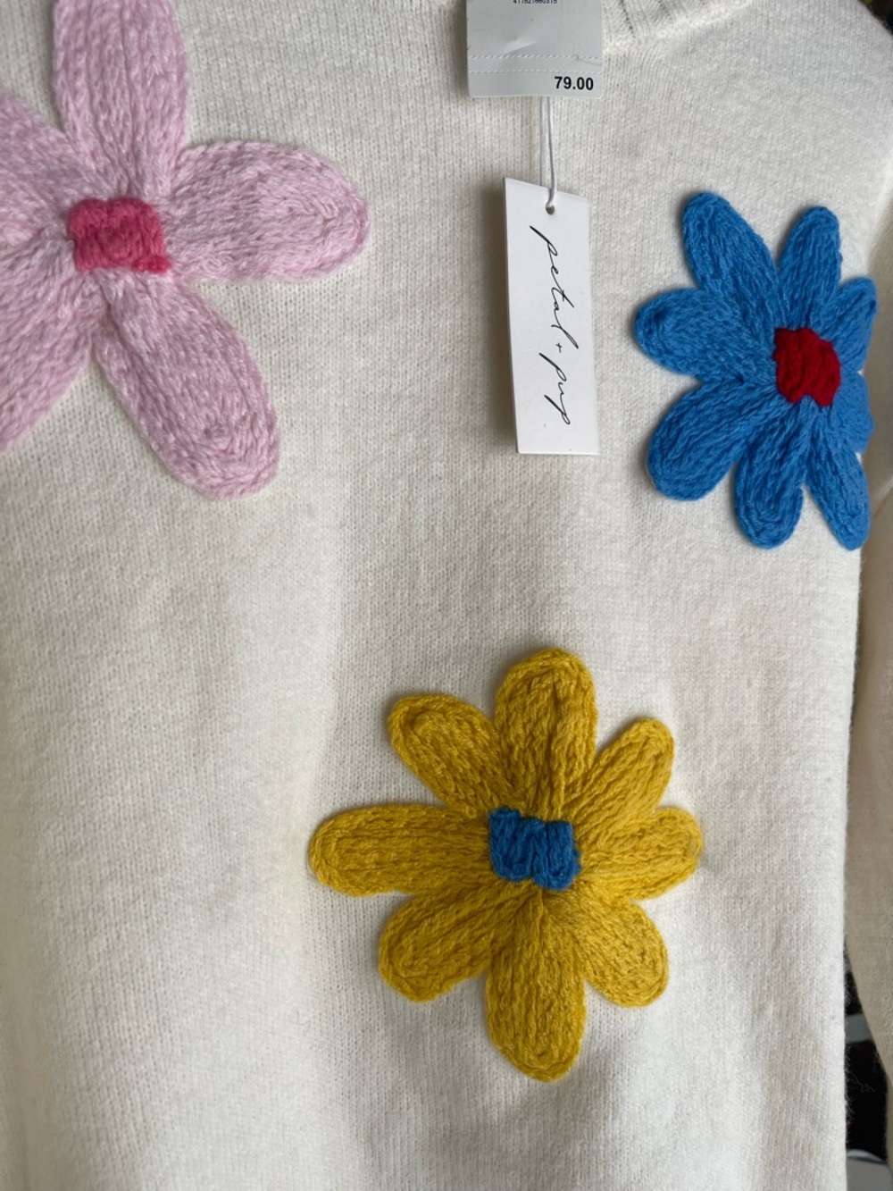 Petal & Pup Raelynn Embroidered Flower Sweater - Picture 3 of 6